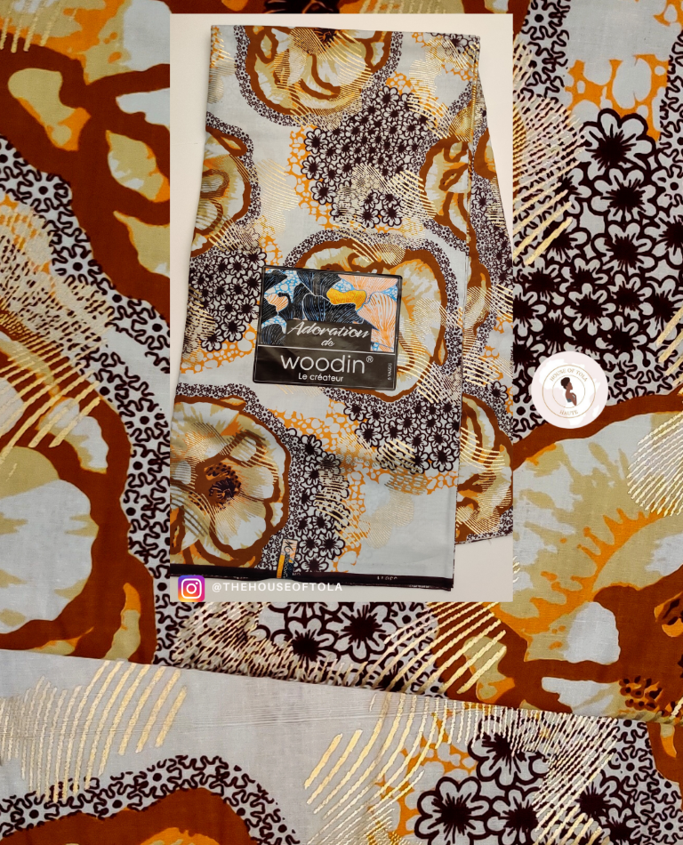 Woodin Adoration Brown Flower African Print Fabric