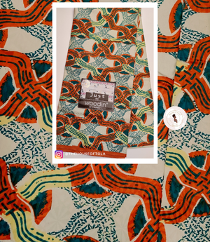 Woodin Just Orange River African Print Fabric