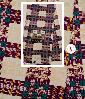 Woodin Tressor Purple Squares African Print Fabric