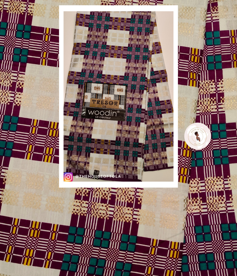 Woodin Tressor Purple Squares African Print Fabric