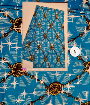 Woodin Bijoux Blue Chain African Print Fabric