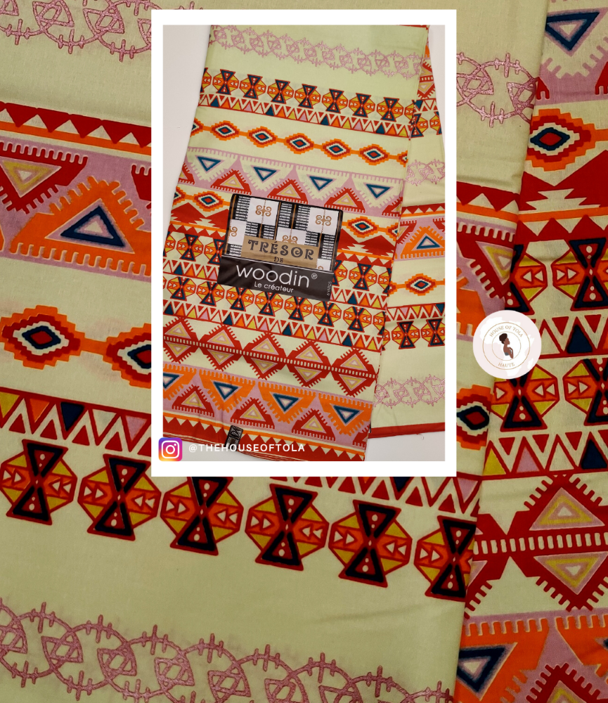 Woodin Tressor Orange Tribal African Print Fabric