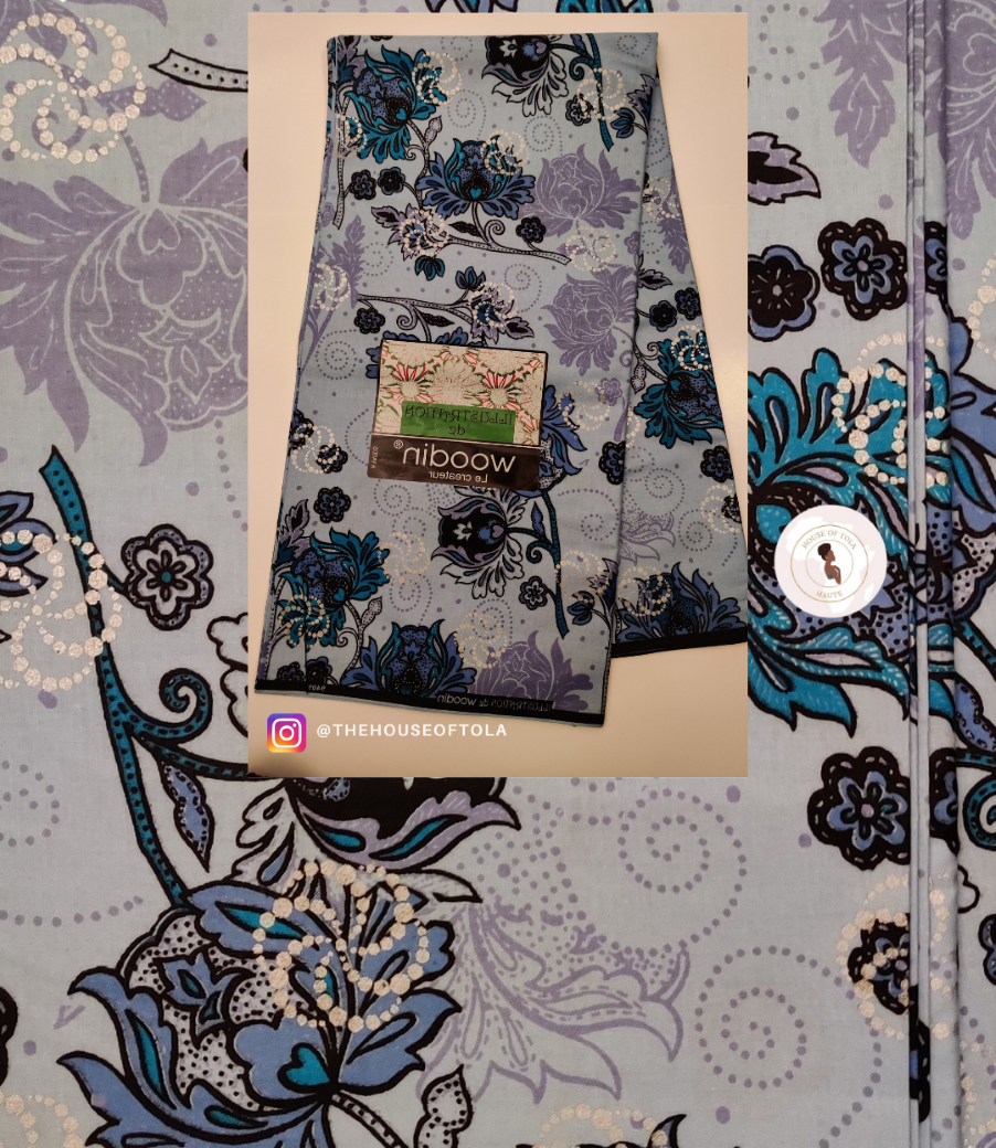 Woodin Illustration Lavender Flower Pattern African Print Fabric