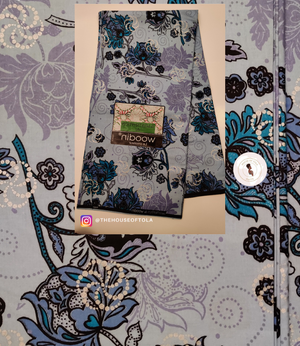 Woodin Illustration Lavender Flower Pattern African Print Fabric