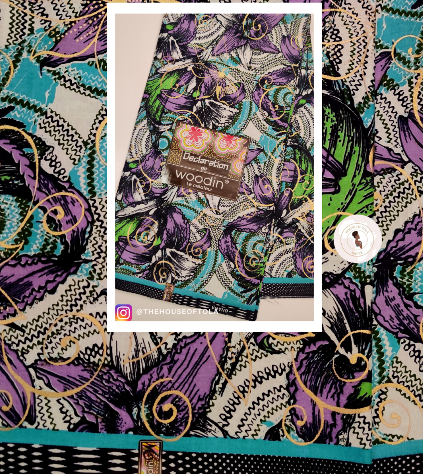 Woodin Declaration Purple Flower Pattern African Print Fabric