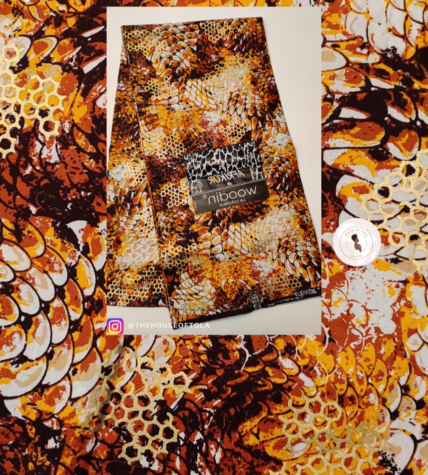 Woodin Afrikor Brown Snake Skin African Print Fabric