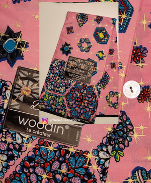 Woodin Bijoux Pink Beads African Print Fabric