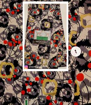 Woodin Illustration Grey Cherries African Print Fabric