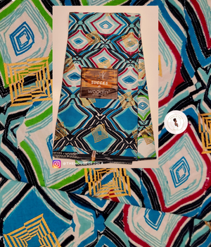 Woodin Succes Blue Squares African Print Fabric
