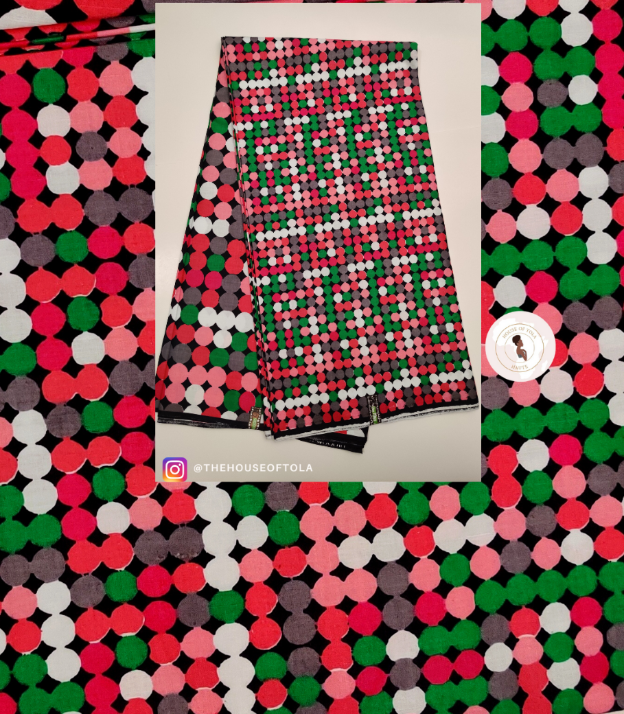 Woodin Mini-Maxi Pink Circles African Print Fabric