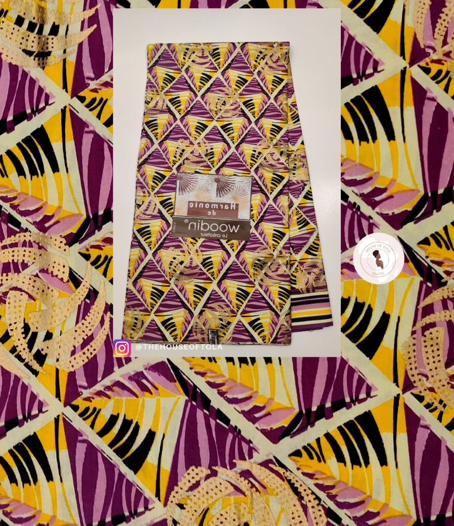 Woodin Harmonie Purple Triangles African Print Fabric