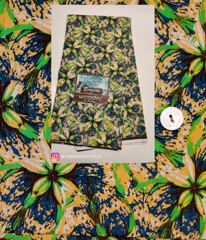 Woodin Evasion Green Flower African Print Fabric