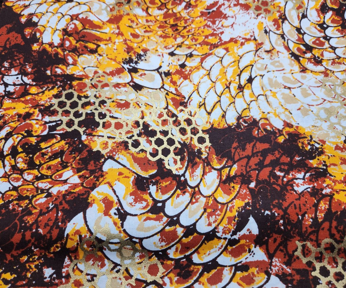 Woodin Afrikor Brown Snake Skin African Print Fabric