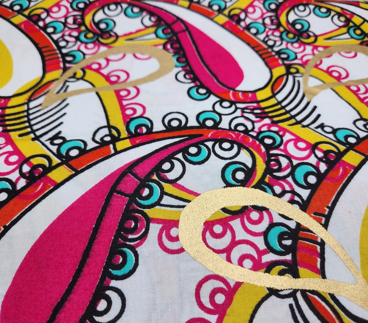 Woodin Dream Pink Drops African Print Fabric