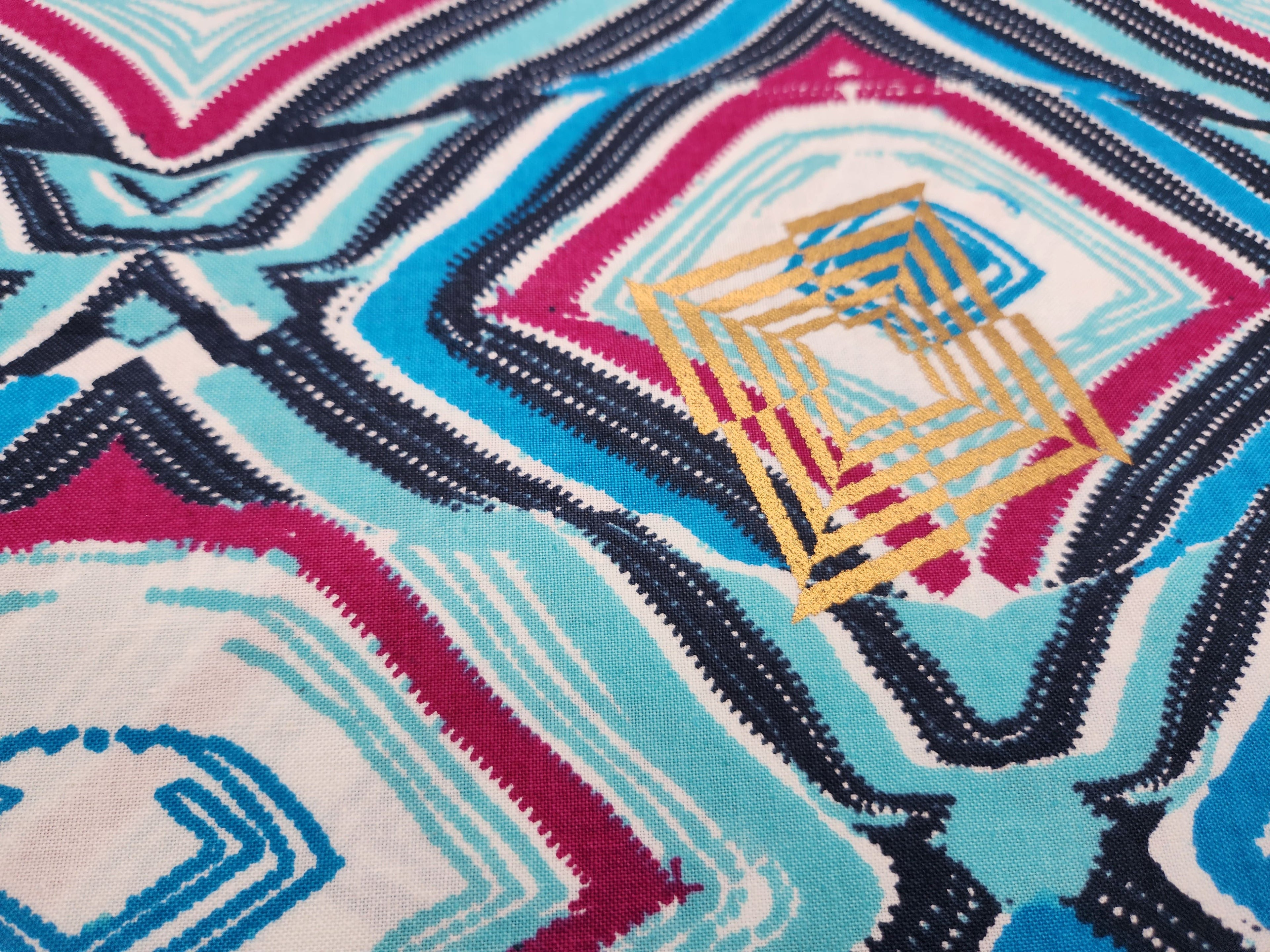 Woodin Succes Blue Squares African Print Fabric
