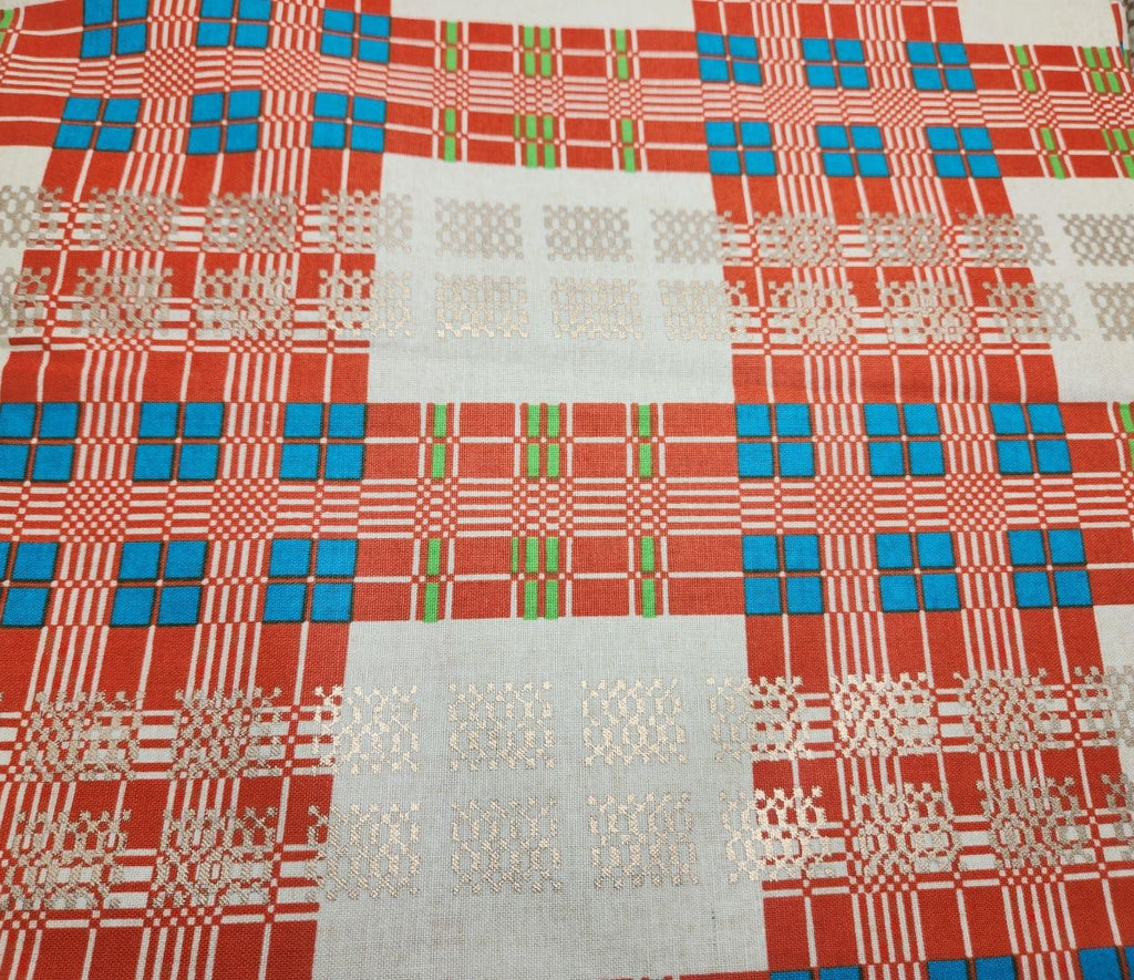 Woodin Tressor orange Squares African Print Fabric
