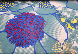 Woodin Finesse Blue Flower Pattern African Print Fabric