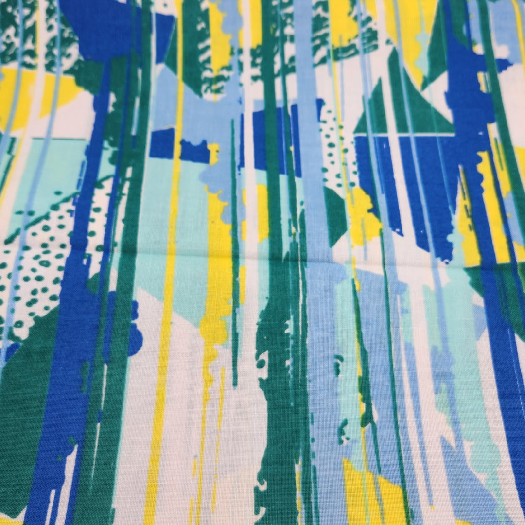Woodin Graffiti Blue Stripe African Print Fabric