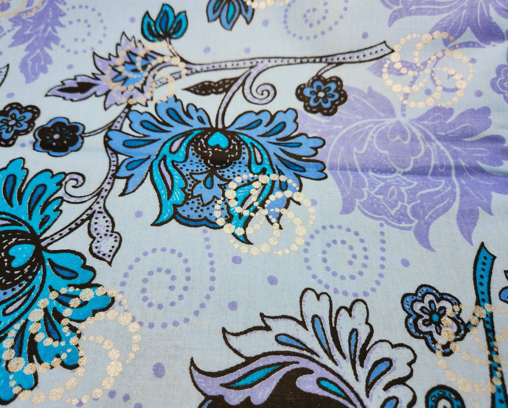 Woodin Illustration Lavender Flower Pattern African Print Fabric