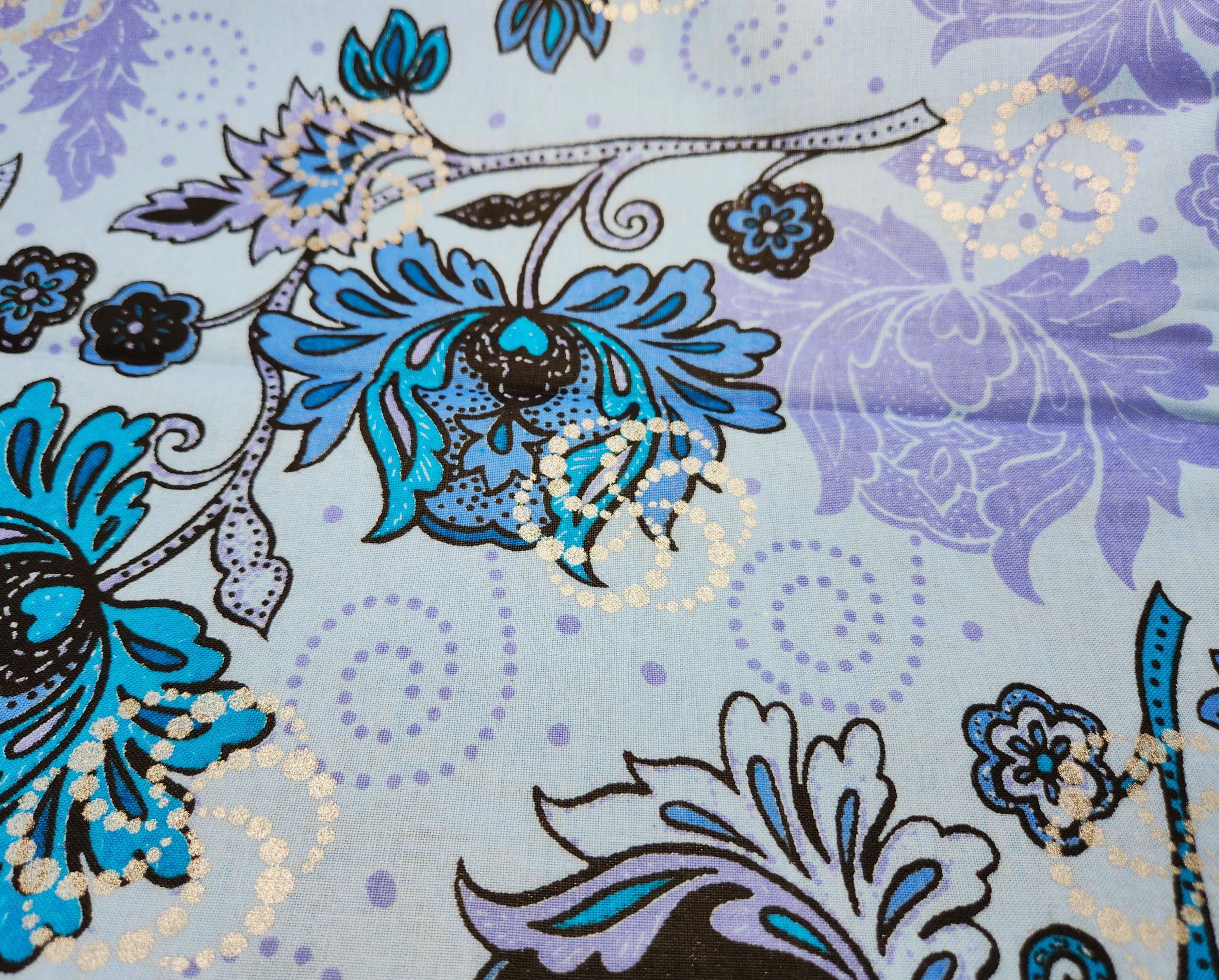 Woodin Illustration Lavender Flower Pattern African Print Fabric